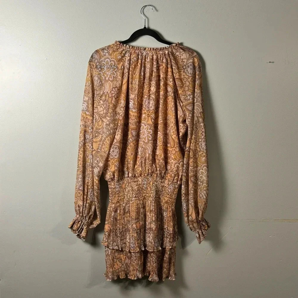 Ramy Brook Paisley Mini Dress in Earth Tones - Picture 6 of 9